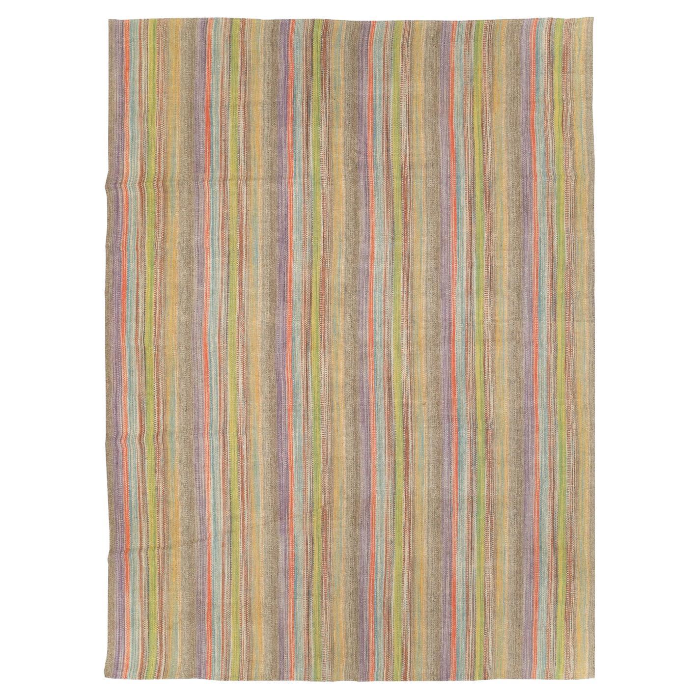 Modern Turkish Flatweave Kilim Room Size Carpet