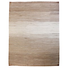 Modern Turkish Kilim Rug in Mixed Brown, Beige and White Color Palette