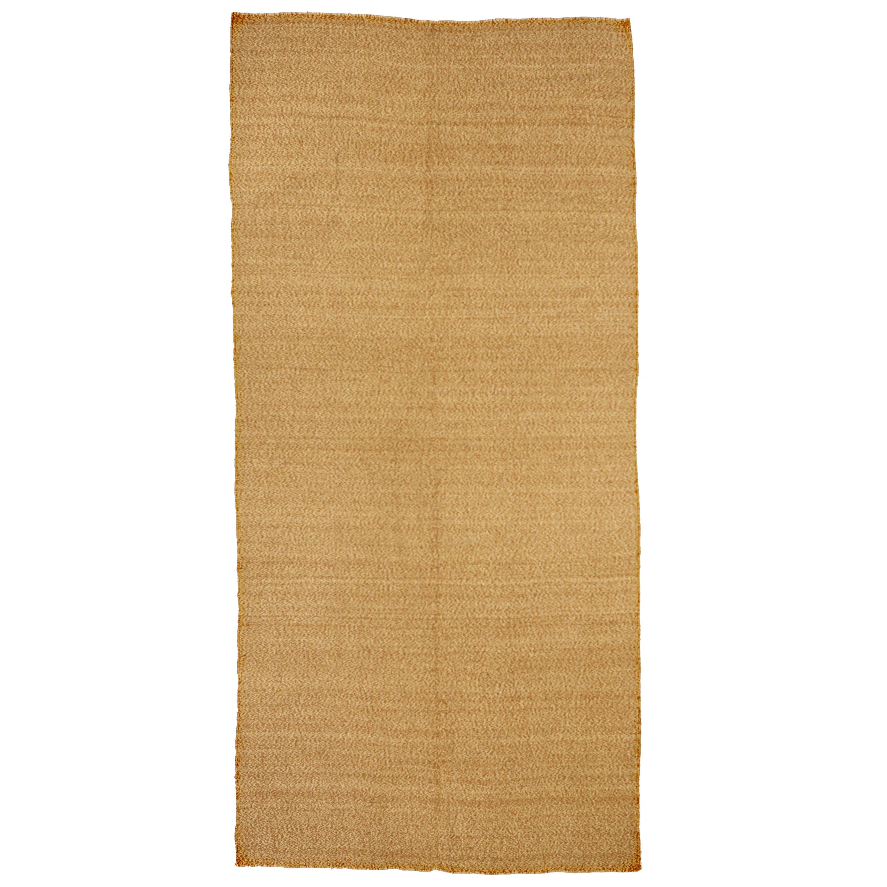 Modern Turkish Kilim Rug in Mixed Ivory and Brown Color Motif For Sale