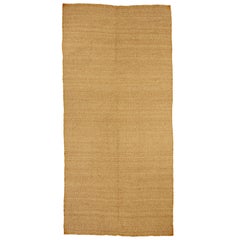Modern Turkish Kilim Rug in Mixed Ivory and Brown Color Motif