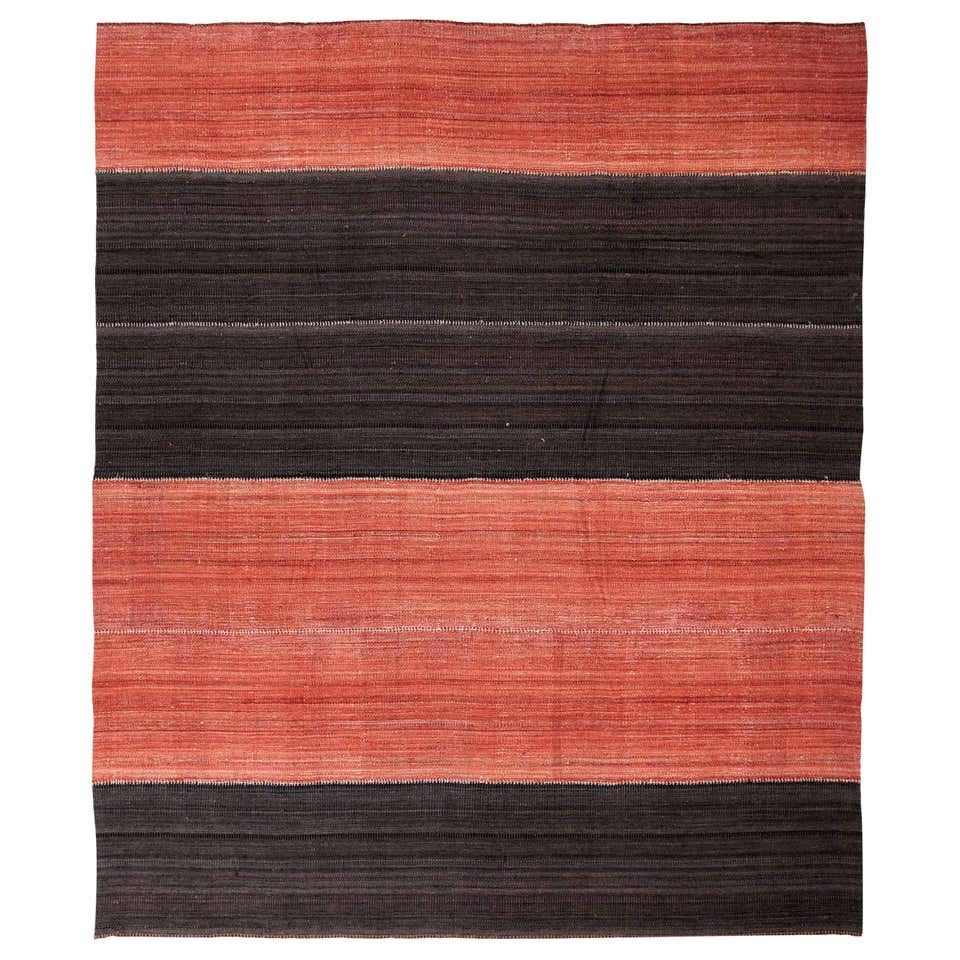 Rug and Kilim's Modern Kilim Red Pink Chevron Pattern Flat-Weave For ...