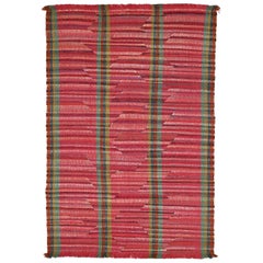 Modern Turkish Kilim Rug Made of Antique Wool with Multicolored Lines