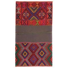 Modern Turkish Kilim Rug with Bright Colored Diamond Details