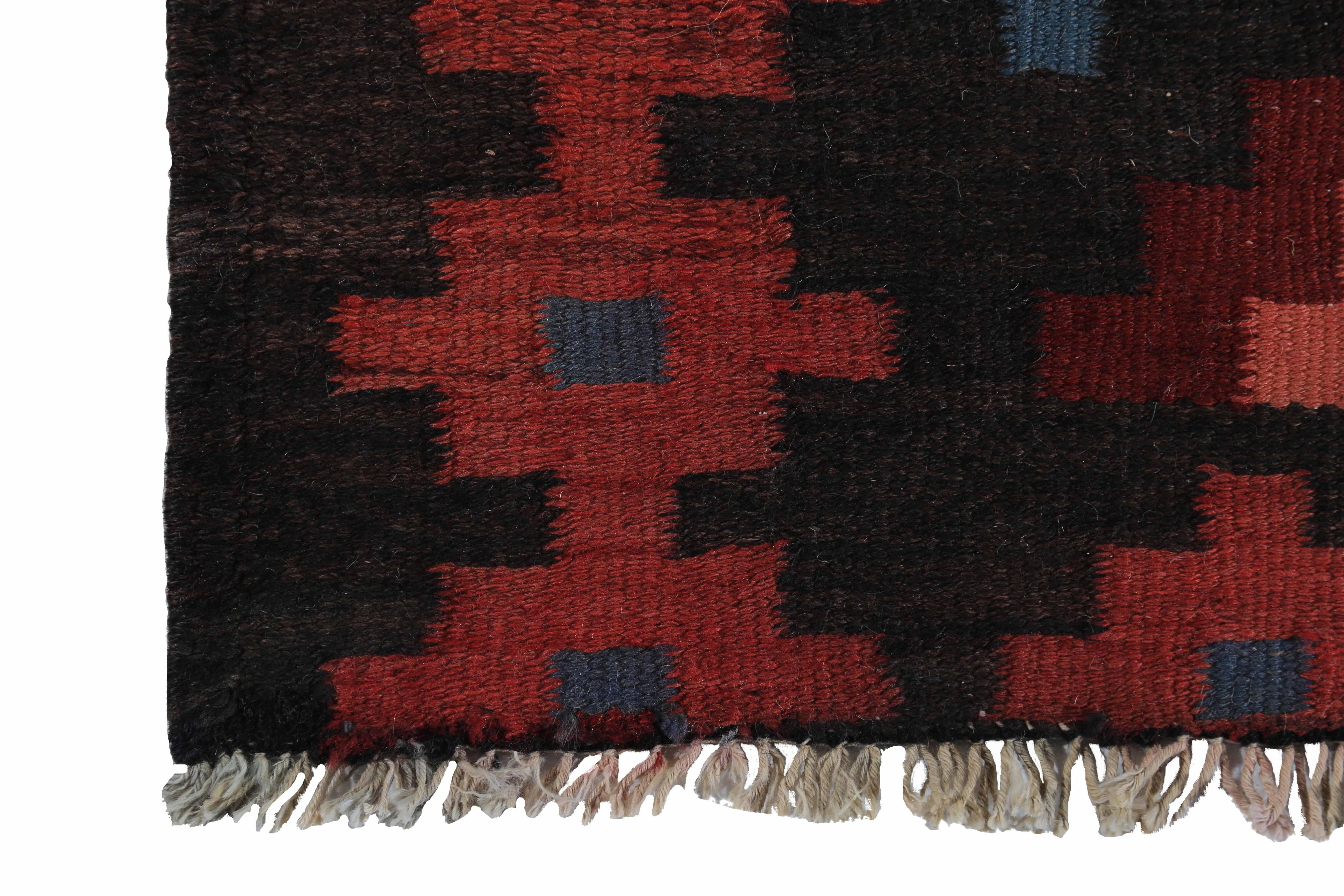 Contemporary Modern Turkish Kilim Runner Rug with Colored Diamond Details For Sale