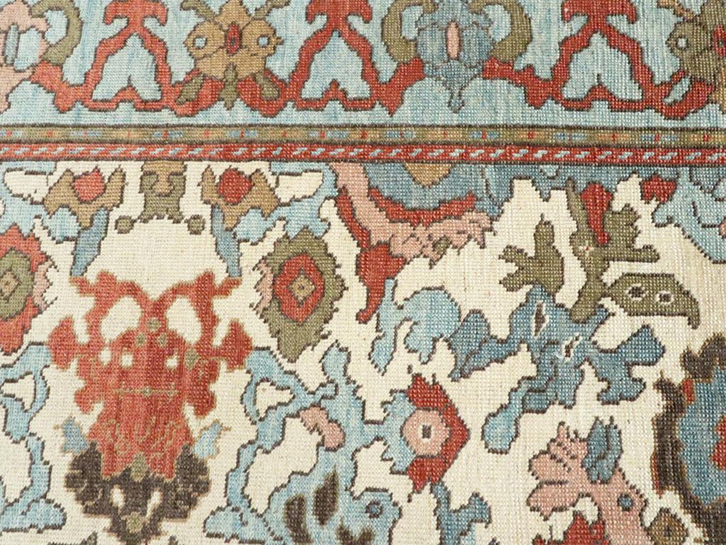 Modern Turkish Oushak Accent Carpet In New Condition For Sale In New York, NY