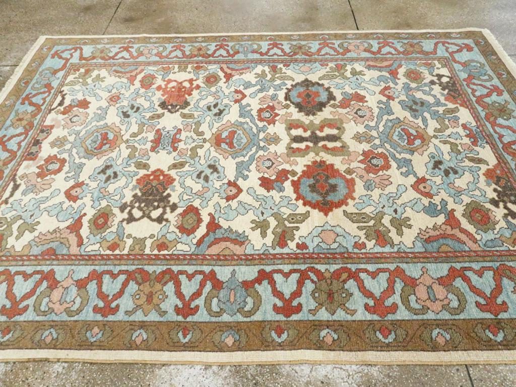 Contemporary Modern Turkish Oushak Accent Carpet For Sale