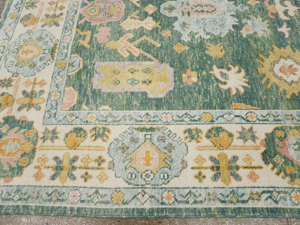Contemporary Modern Turkish Oushak Accent Carpet For Sale