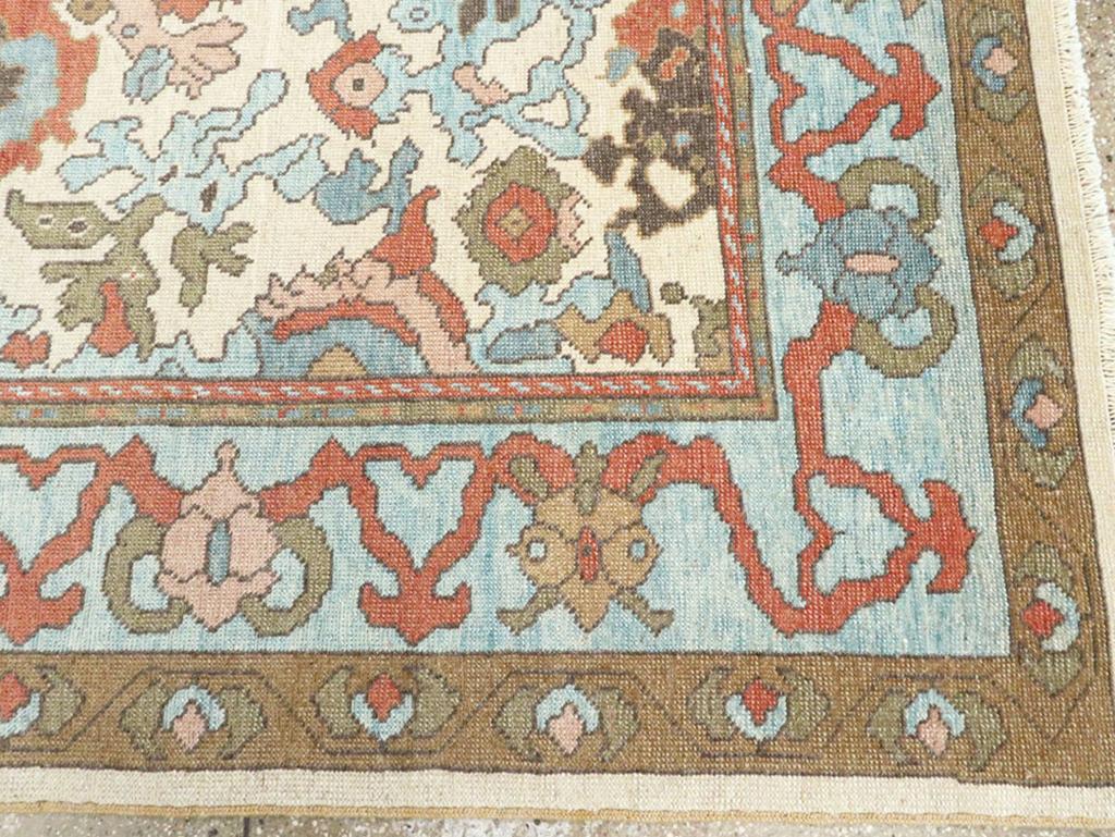 Wool Modern Turkish Oushak Accent Carpet For Sale
