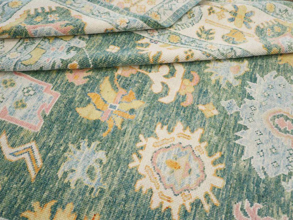 Modern Turkish Oushak Accent Carpet For Sale 1