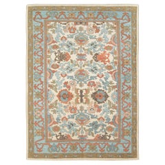 Modern Turkish Oushak Accent Carpet