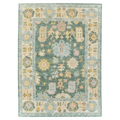Modern Turkish Oushak Accent Carpet