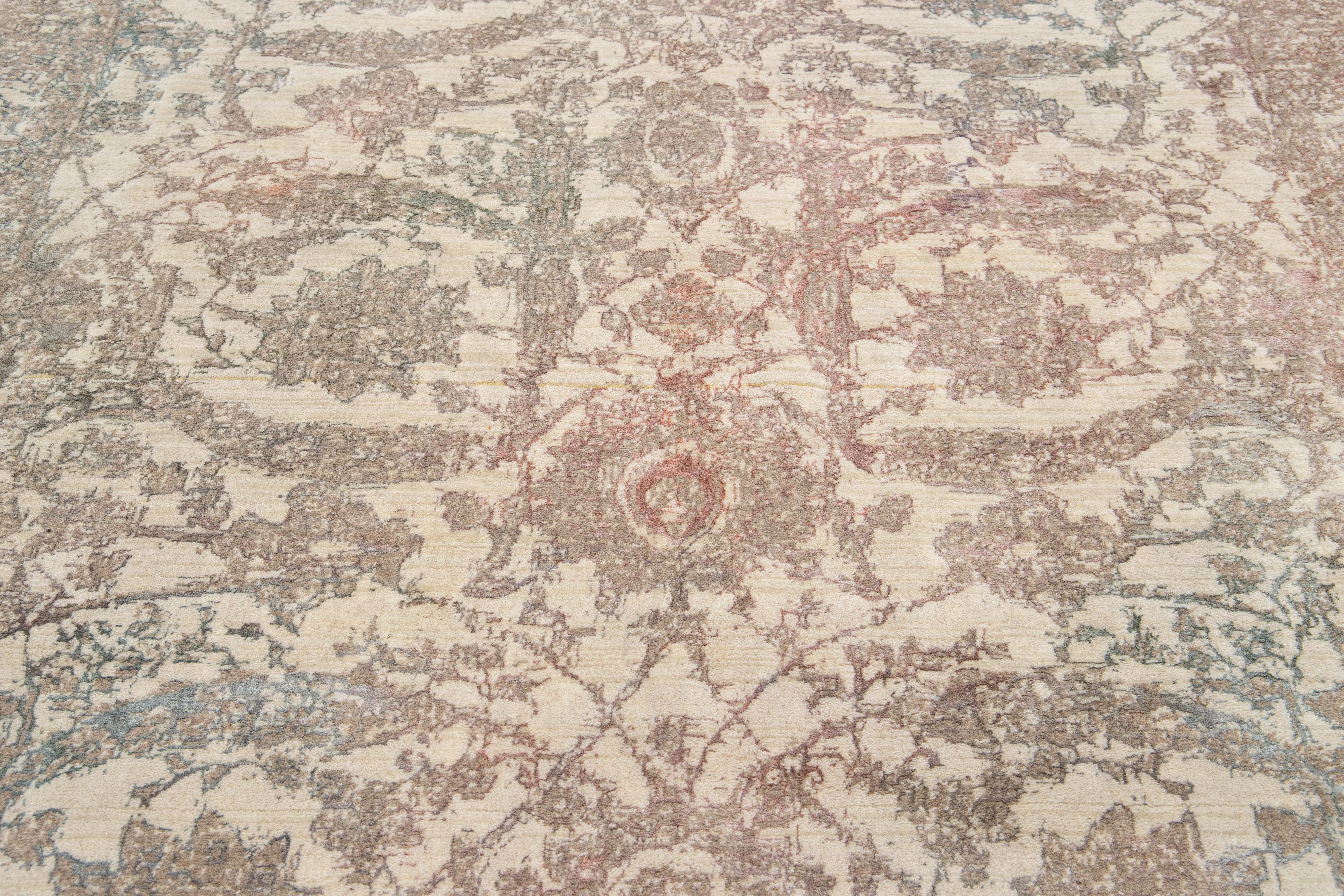 Lana Tappeto turco moderno in lana di design/One in beige in vendita