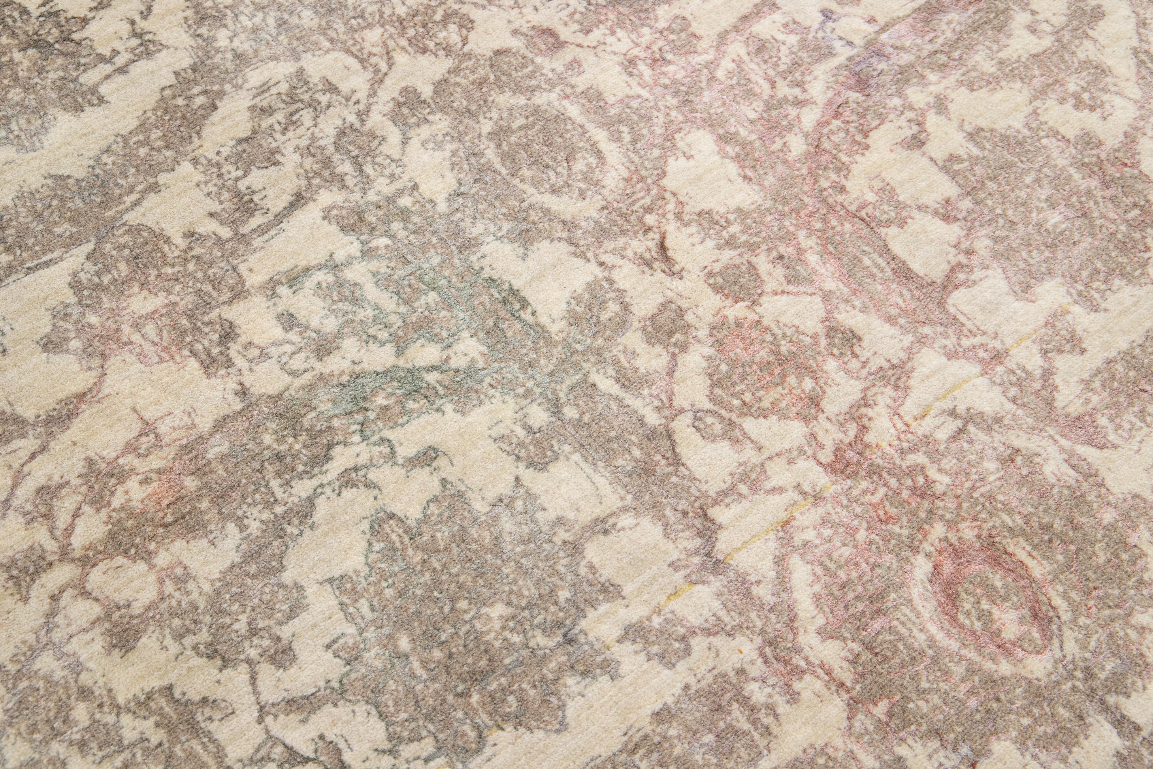 Tappeto turco moderno in lana di design/One in beige in vendita 1