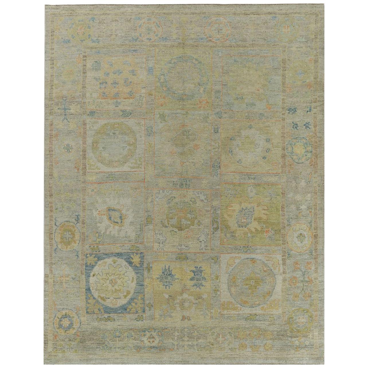 Nazmiyal Collection Modern Turkish Oushak. 10 ft. 7 in x 13 ft. 6 in For Sale