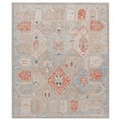 Modern Turkish Oushak Geometric Handmade Wool Rug