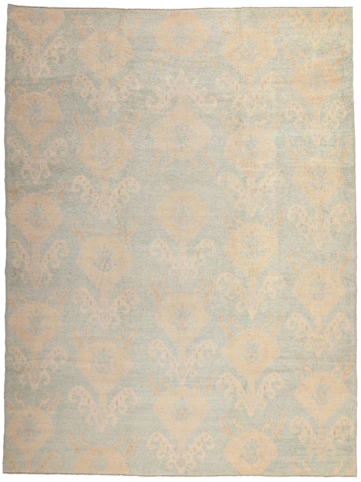 Modern Turkish Oushak Rug, Contemporary Elegance Meets Biophilic Design For Sale 6