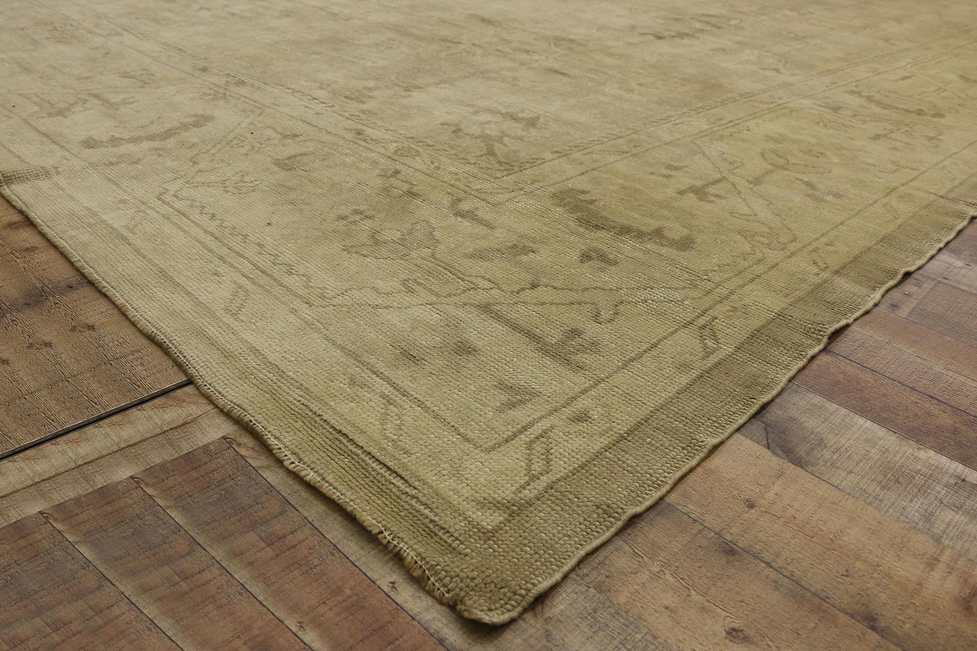 Wool New Contemporary Turkish Oushak Rug with Transitional Modern Style For Sale