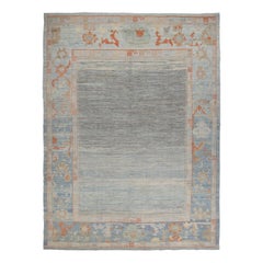 Modern Turkish Oushak Rug. Size: 8 ft 10 in x 11 ft 7 in (2.69 m x 3.53 m)
