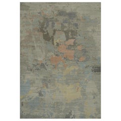 Modern Turkish Oushak Rug with Open Ivory Field and Multicolored Floral Details