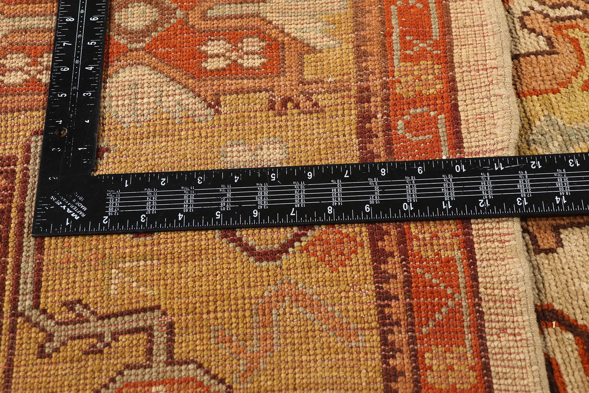 Wool New Modern Earth-Tone Turkish Oushak Carpet with Traditional Style For Sale