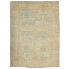 New Turkish Oushak Rug with Transitional Southern Living Style