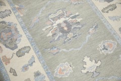 Green & Blue Floral Design Handwoven Wool Turkish Oushak Runner 4'2" x 14'8"