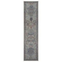 Modern Turkish Oushak Runner Rug with Navy
Brown Floral Details on Ivory Field Modern Turkish Oushak Runner Rug with Navy
Brown Floral Details on Ivory Field