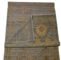 Nazmiyal Collection Modern Turkish Oushak Runner. Size: 3 ft 1 in x 15 ft 4 in
