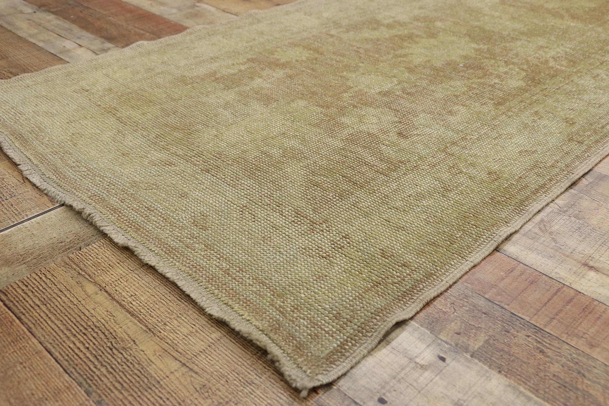 Modern Turkish Oushak Runner with Transitional Style and Muted Warm Colors For Sale 2