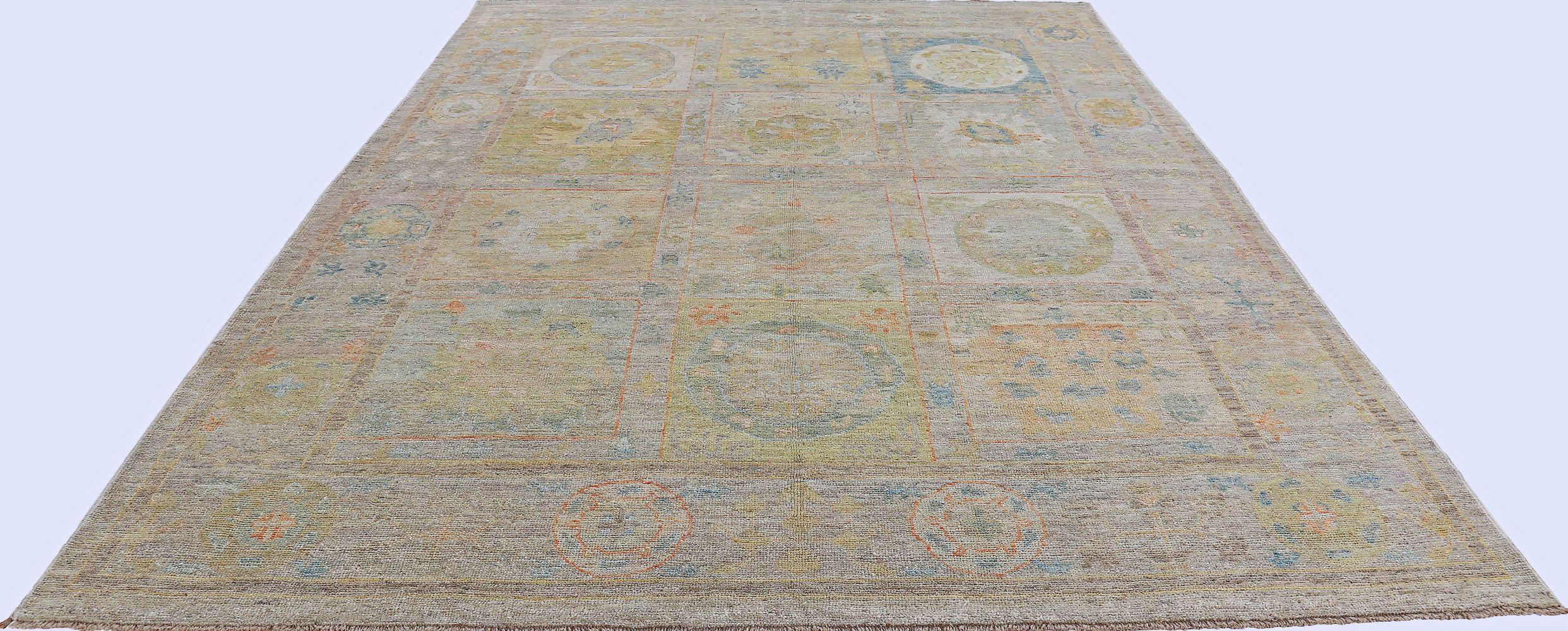 Wool Nazmiyal Collection Modern Turkish Oushak. 10 ft. 7 in x 13 ft. 6 in For Sale