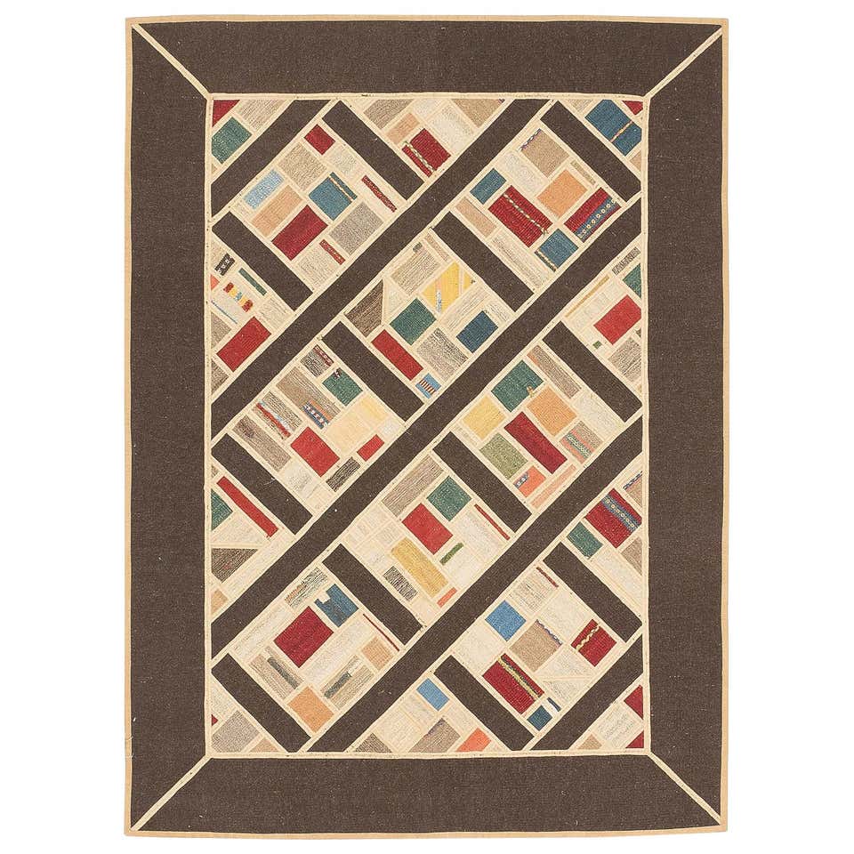 Modern Turkish Patch Kilim Rug with Mosaic Tiles and Geometric Pattern ...