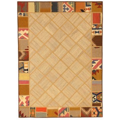 Modern Turkish Patch Kilim Rug with Colored Tribal and Geometric Details