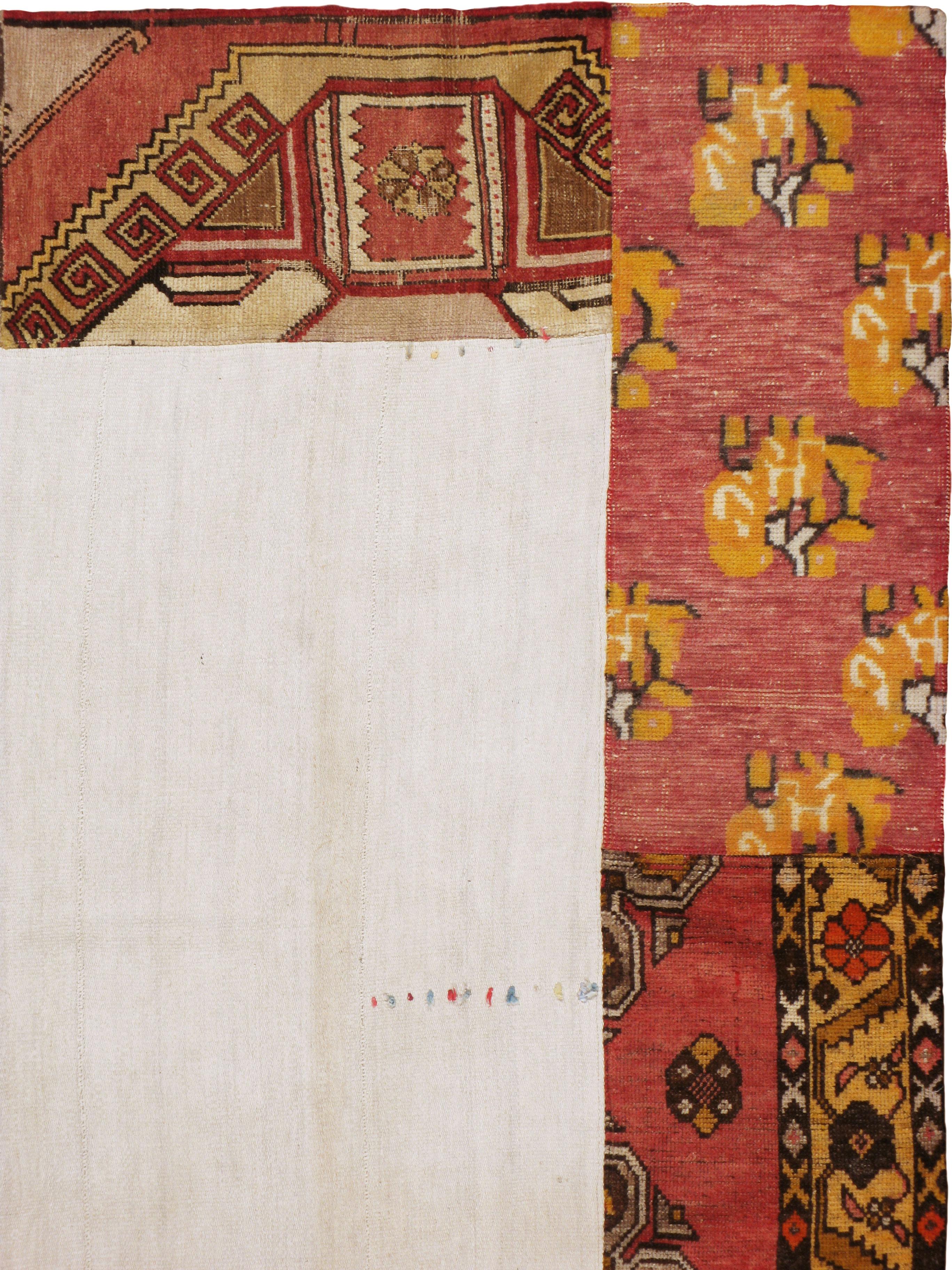 Bohemian Modern Turkish Patchwork Carpet For Sale