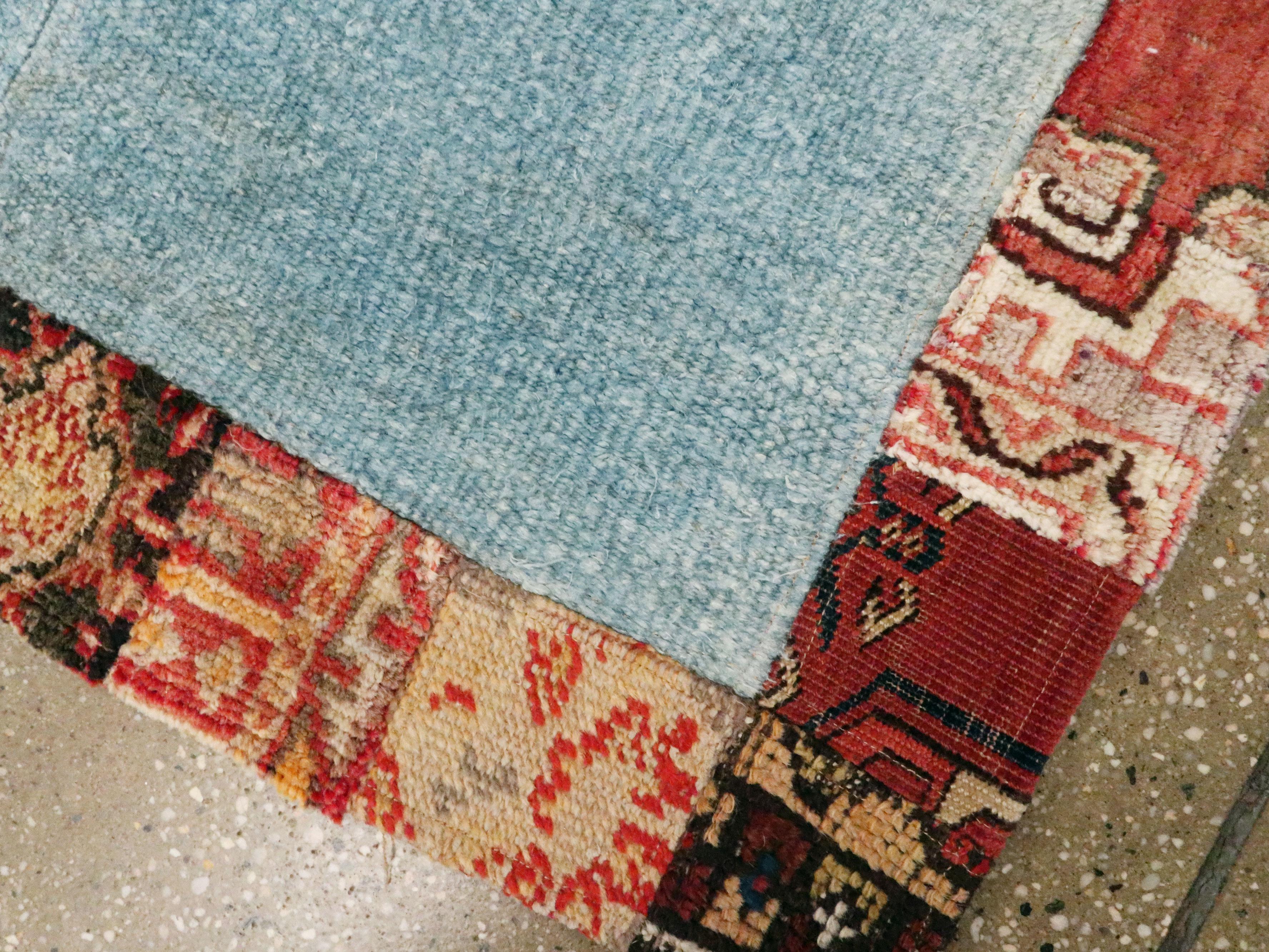 Hand-Woven Modern Turkish Patchwork Rug For Sale