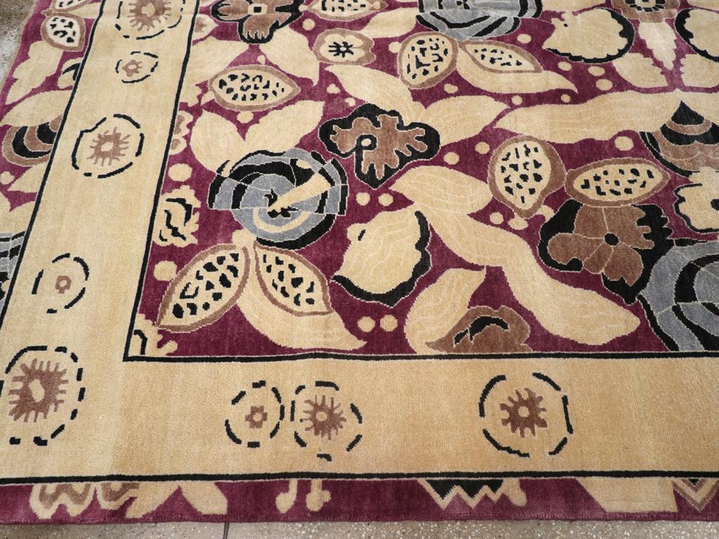 Annodato a mano Tappeto moderno turco in stile Art Deco per la stanza in vendita