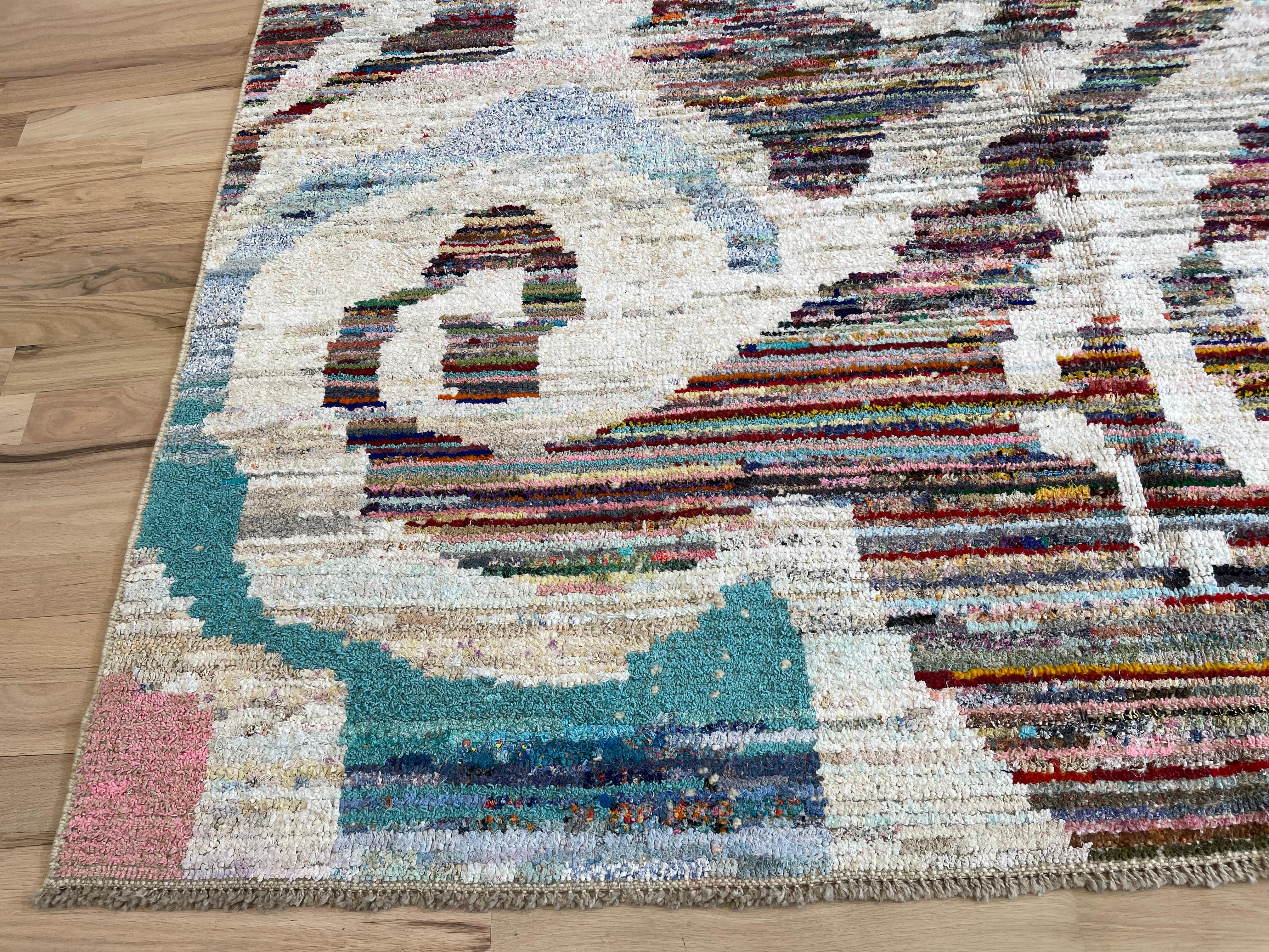 Hand-Knotted Modern Turkish Rug For Sale