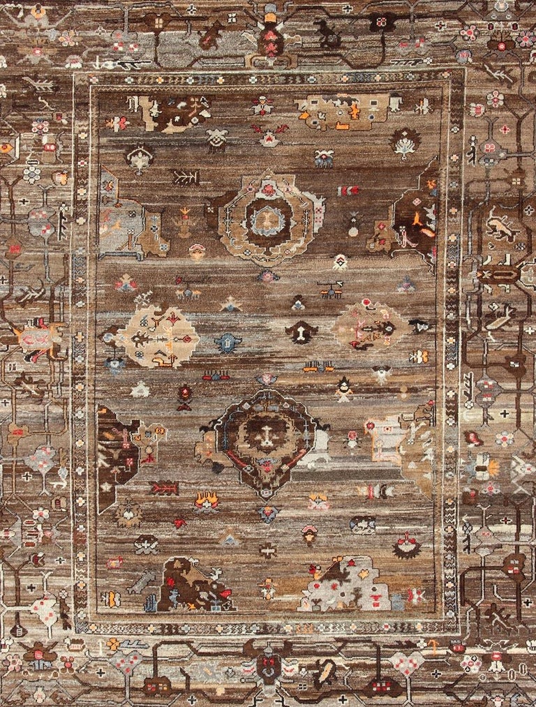 Contemporary Turkish Rug in Natural Brown Tones For Sale at 1stDibs