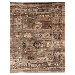 Contemporary Turkish Rug in Natural Brown Tones