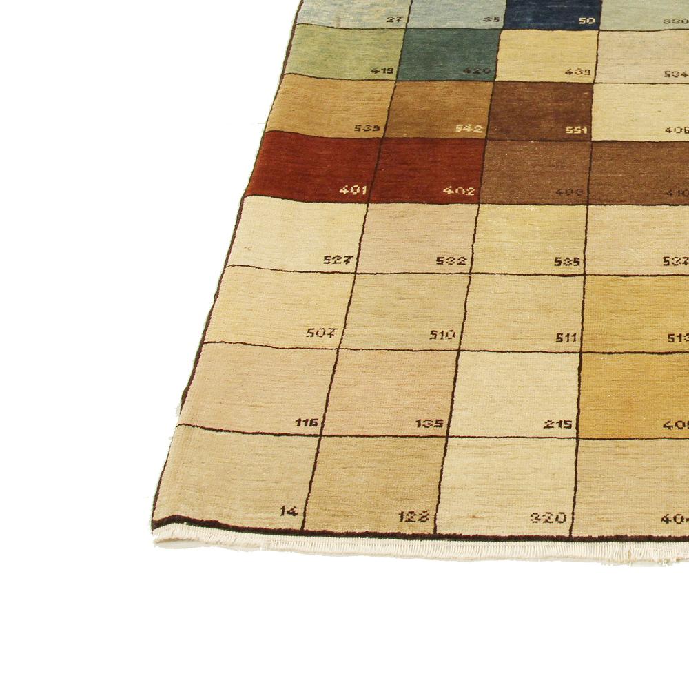 Hand-Woven Modern Turkish Rug with Quirky Colored and Numbered Tiles Design For Sale