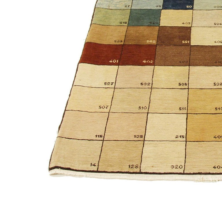 Modern Turkish Rug with Quirky Colored and Numbered Tiles Design For ...