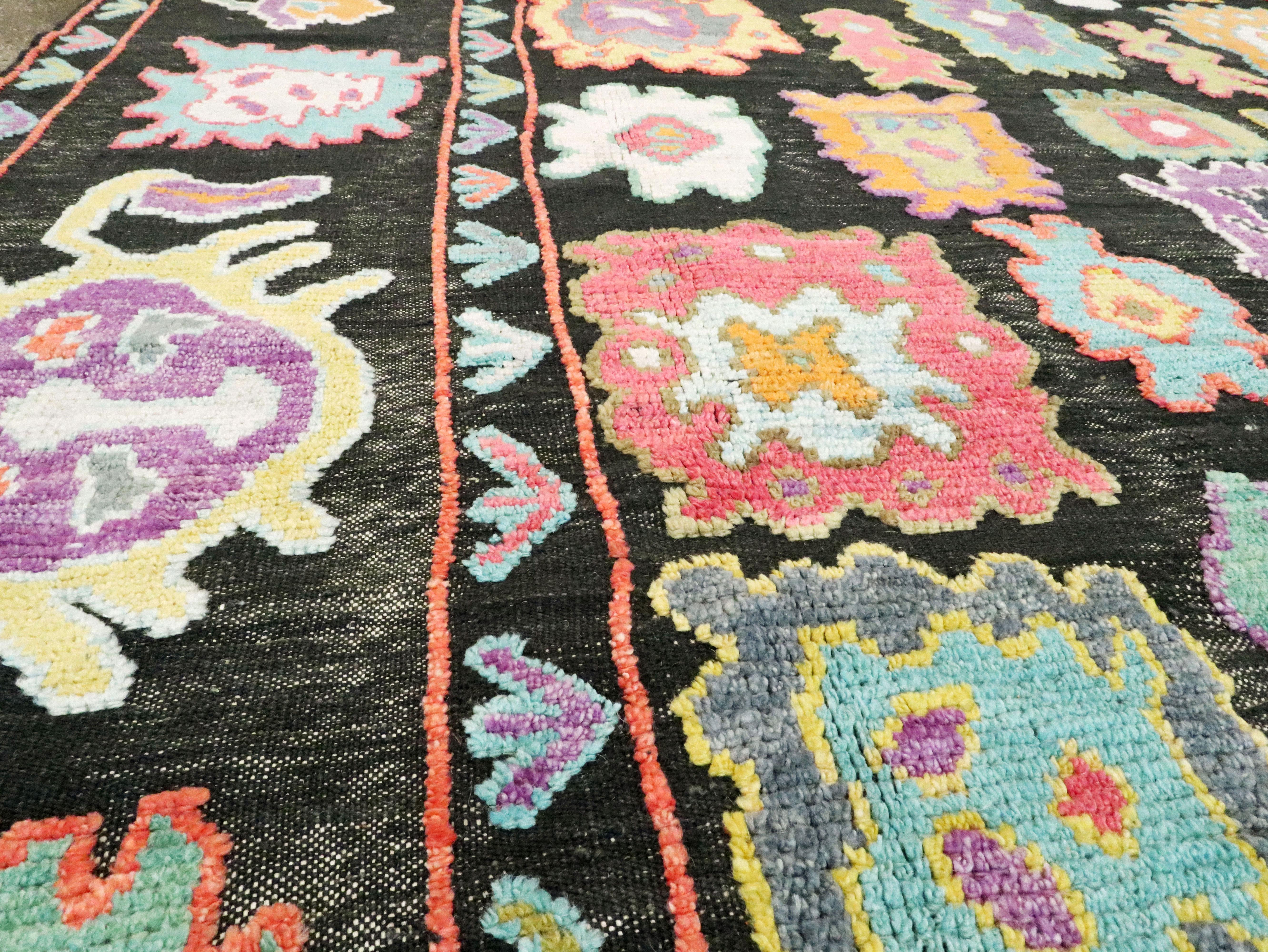 Wool Modern Turkish Souf Oushak Room Size Carpet
