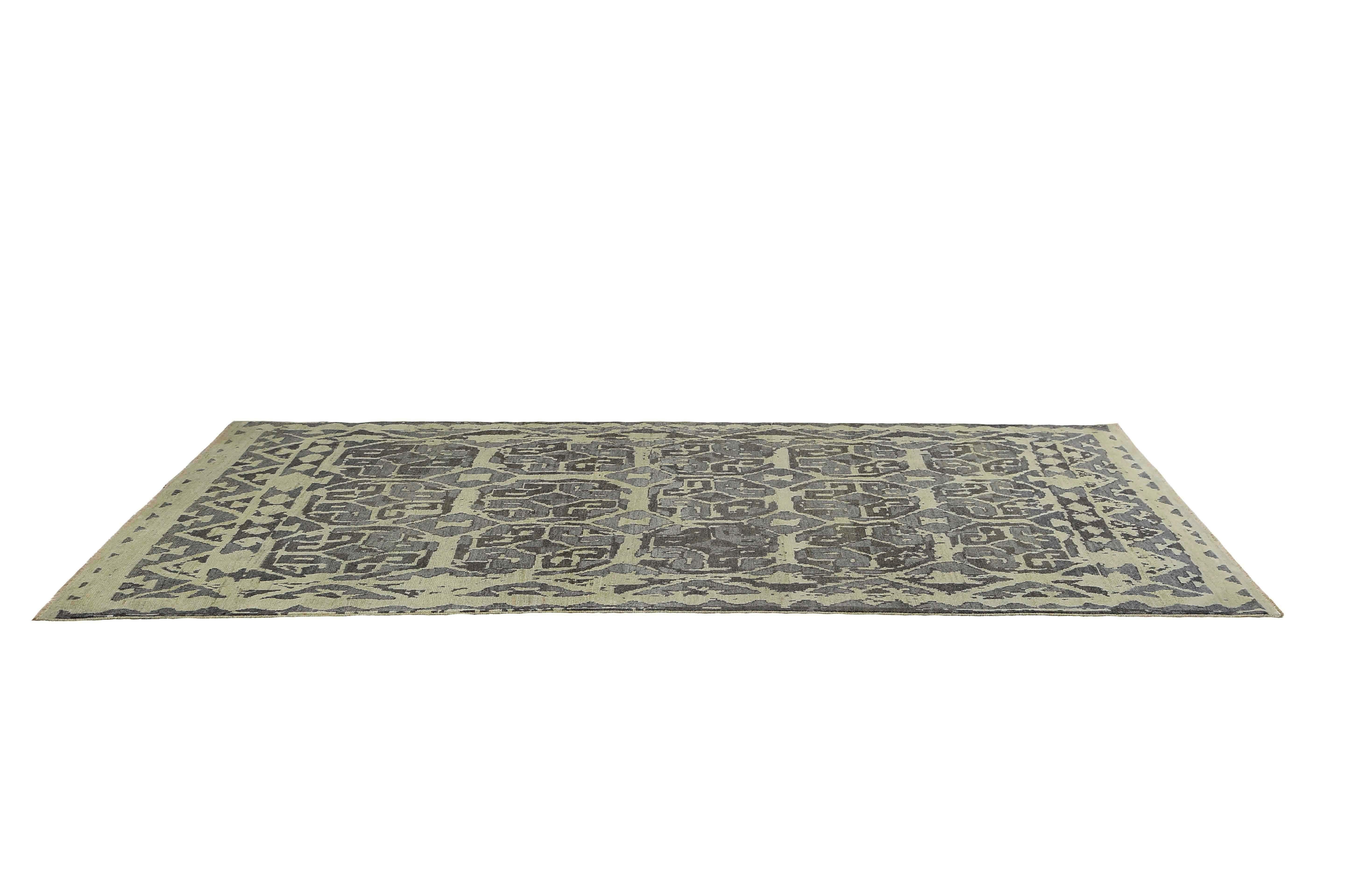 Tribal Afghanistan Sultanabad Small Rug Circa 1990 - Wool Brown Ivory Design - 95570 For Sale