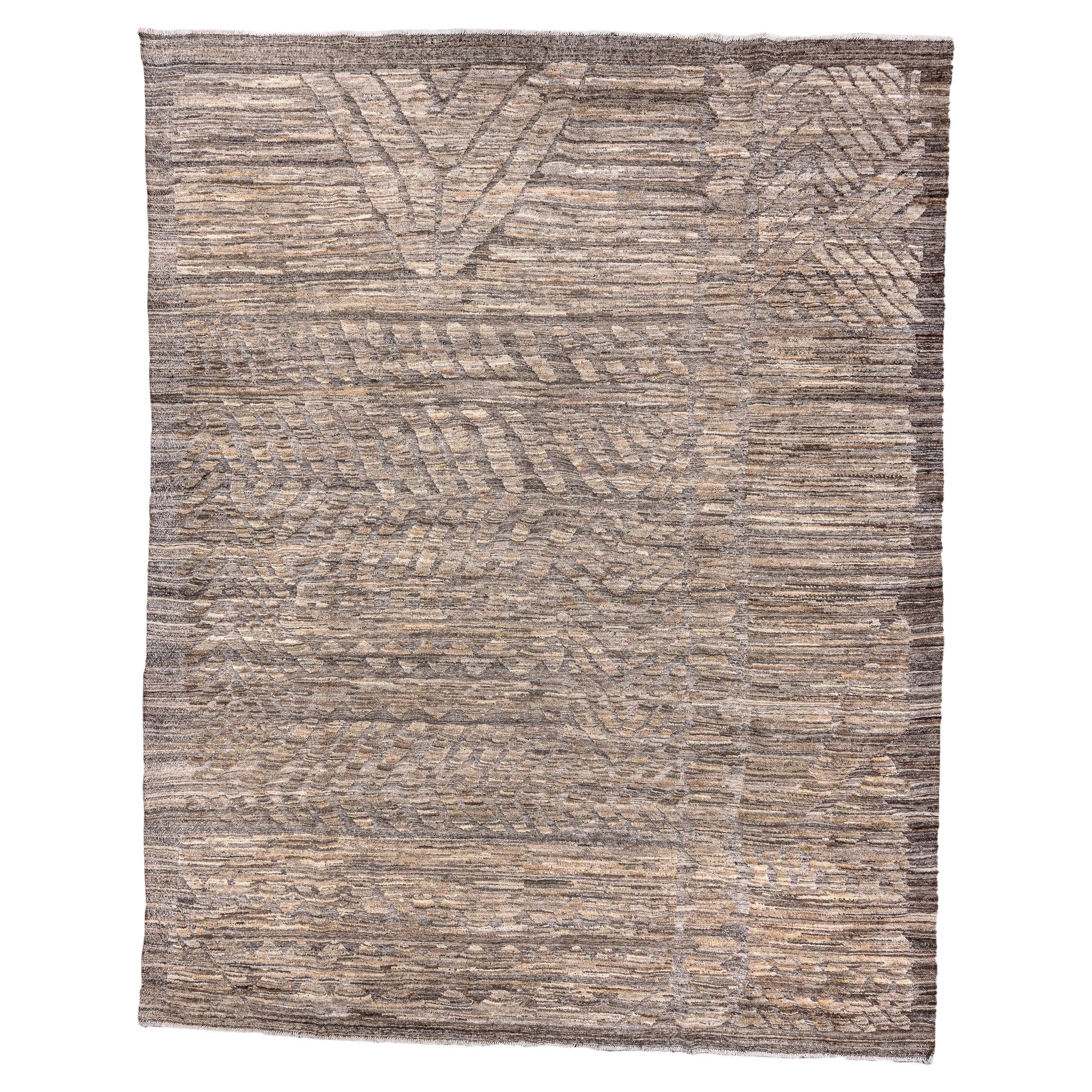 Modern Turkish Tulu Rug with Light and Dark Brown Palette  For Sale