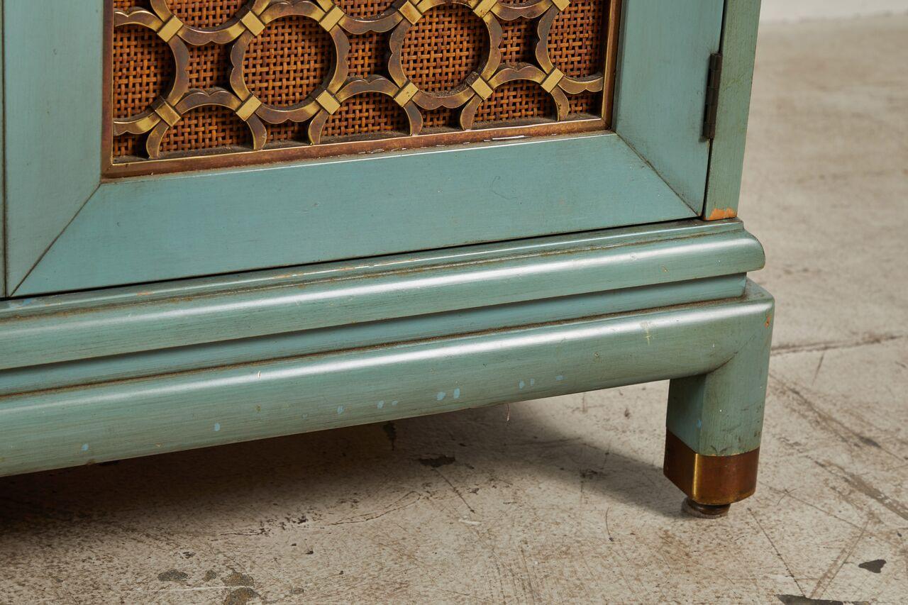 Modern Turquoise-Stained Three-Part Side Cabinet 2