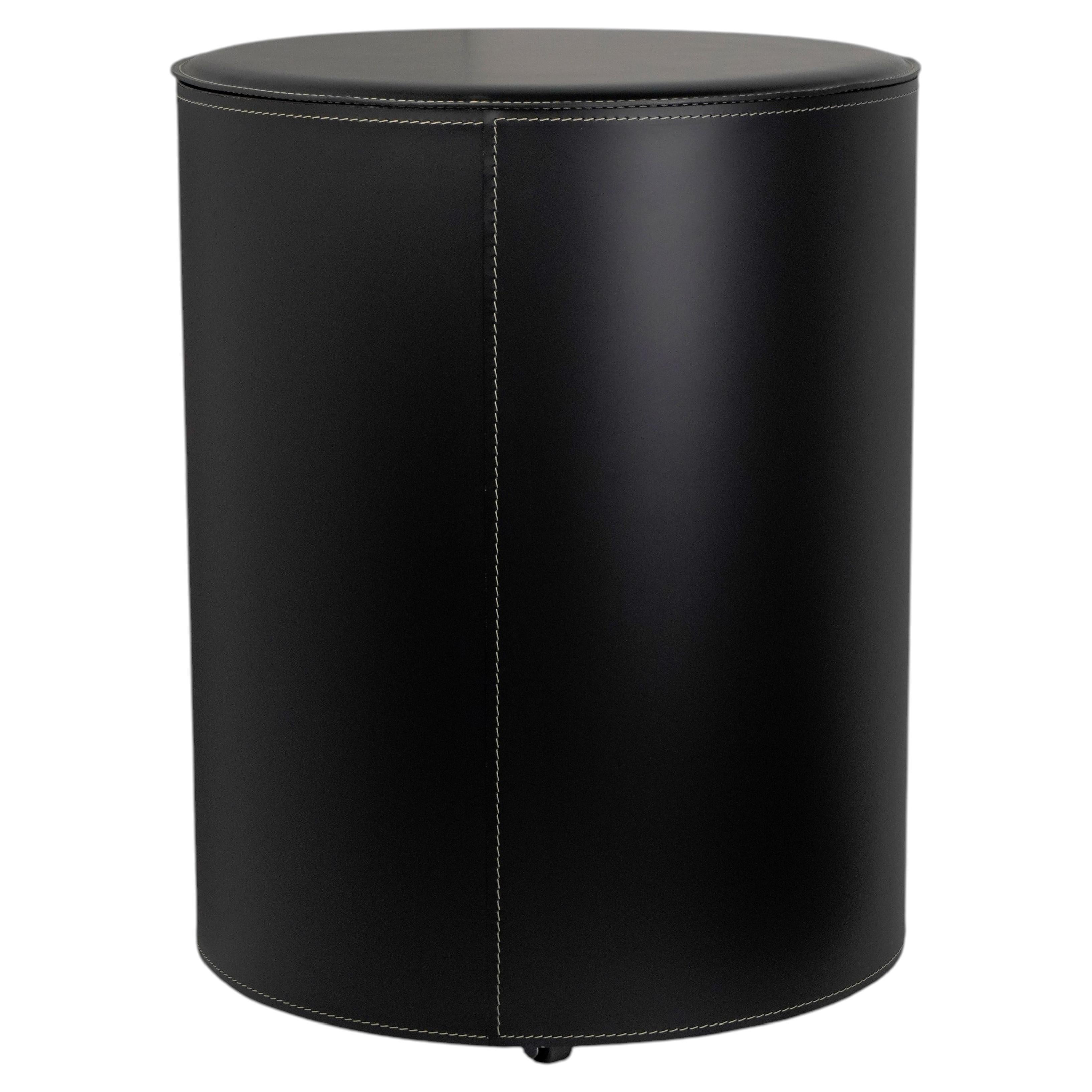 Modern TUTUN Log Holder by Limac Design: Regenerated Leather & Steel