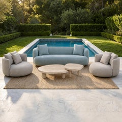 Modern Twins Blue DEDAR Velvet OUTDOORS Sofa, Handmade in Portugal by Greenapple