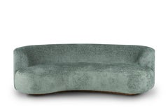 Modern Twins Curved Couch, Mint Green Velvet, Handmade in Portugal by Greenapple