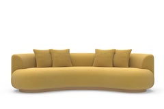 Modern Twins Curved Couch, Baby Mango Velvet, Handmade in Portugal by Greenapple