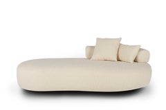 Cama de día moderna para gemelos, Bouclé de lana beige, hecha a mano en Portugal by Greenapple