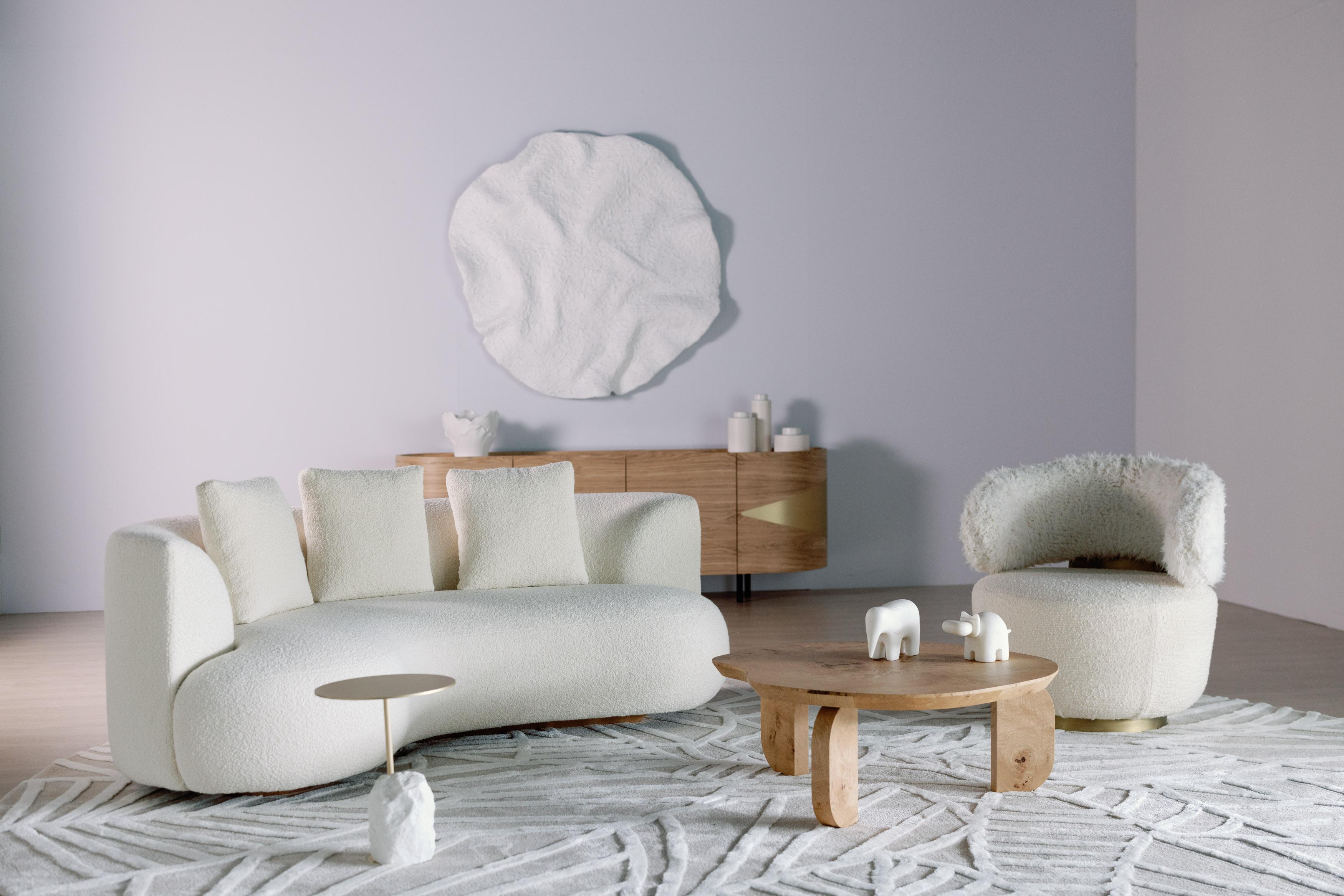 Modernes Zwillingssofa im Freien, DEDAR Beige Canvas, handgefertigt von Greenapple (Stoff) im Angebot